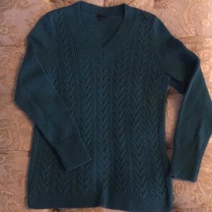 Talbots Teal 1X Lambswool Sweater EUC